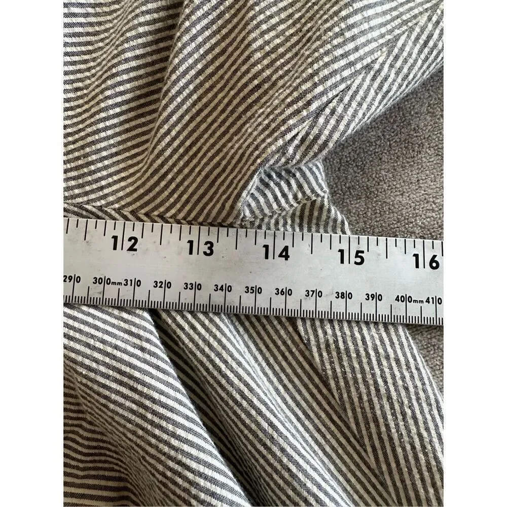 Banana Republic Dress Pants Mens 38 Long Grey Striped Pleated Cuffed Vintage Sus